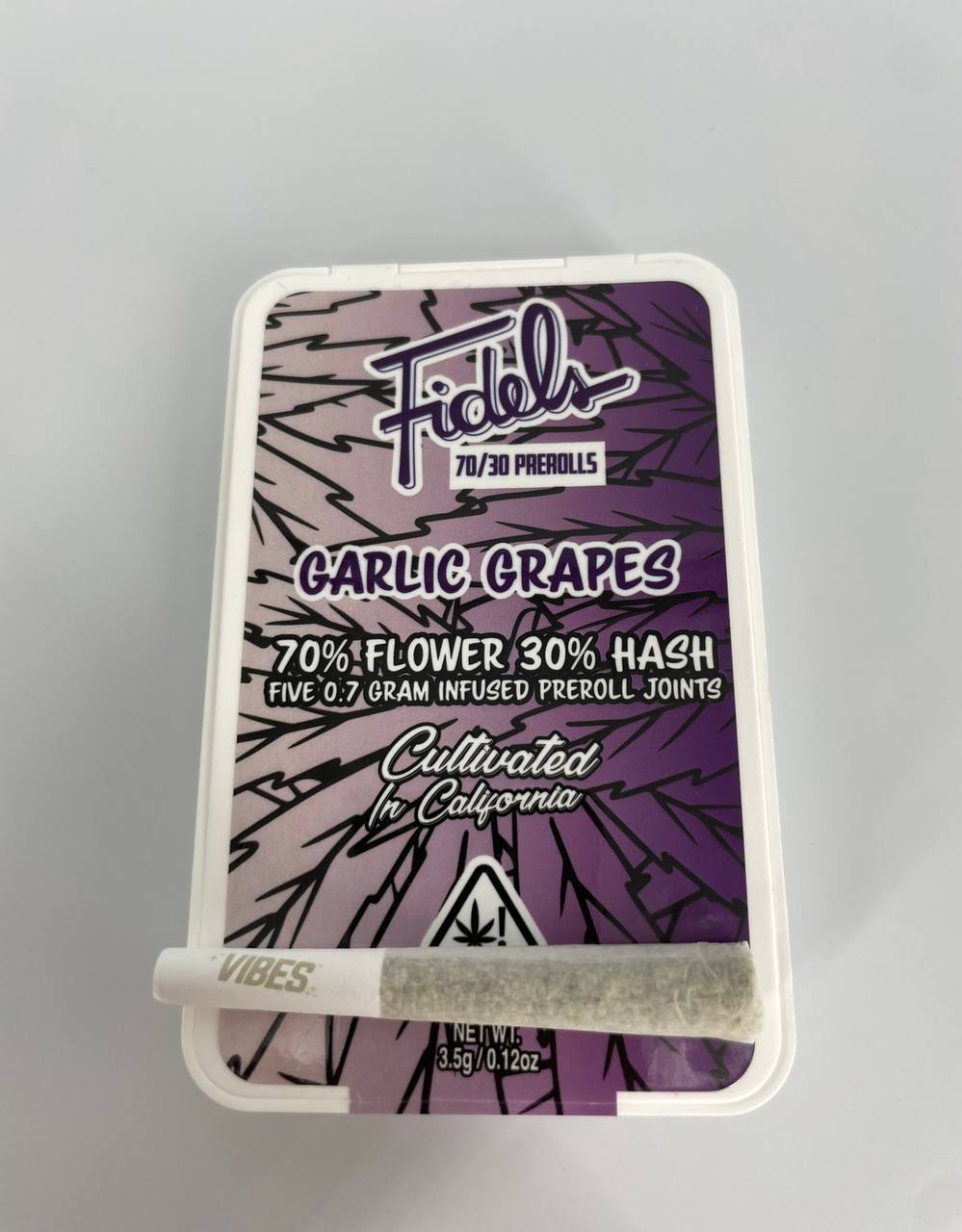 FIDELS 70/30 PREROLLS GARLIC GRAPES - Image 2